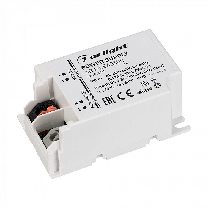 картинка Блок питания ARJ-LE40500 (20W, 500mA, PFC)