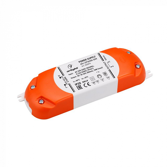картинка Блок питания ARJ-SP36500-DIM (18W, 500mA, PFC, Triac)