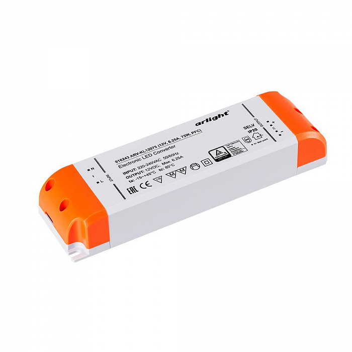 картинка Блок питания ARV-KL12075 (12V, 6.25A, 75W, PFC)
