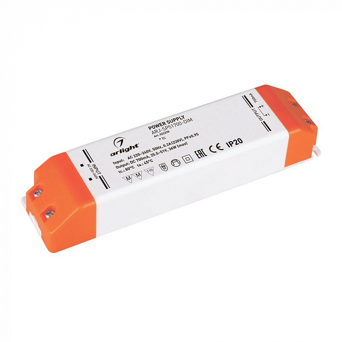 картинка Блок питания ARJ-SP51700-DIM (36W, 700mA, PFC, Triac)
