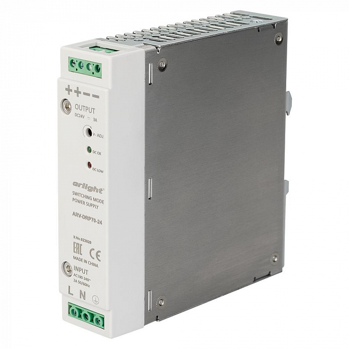 картинка Блок питания ARV-DRP70-24 (24V, 3A, 72W)