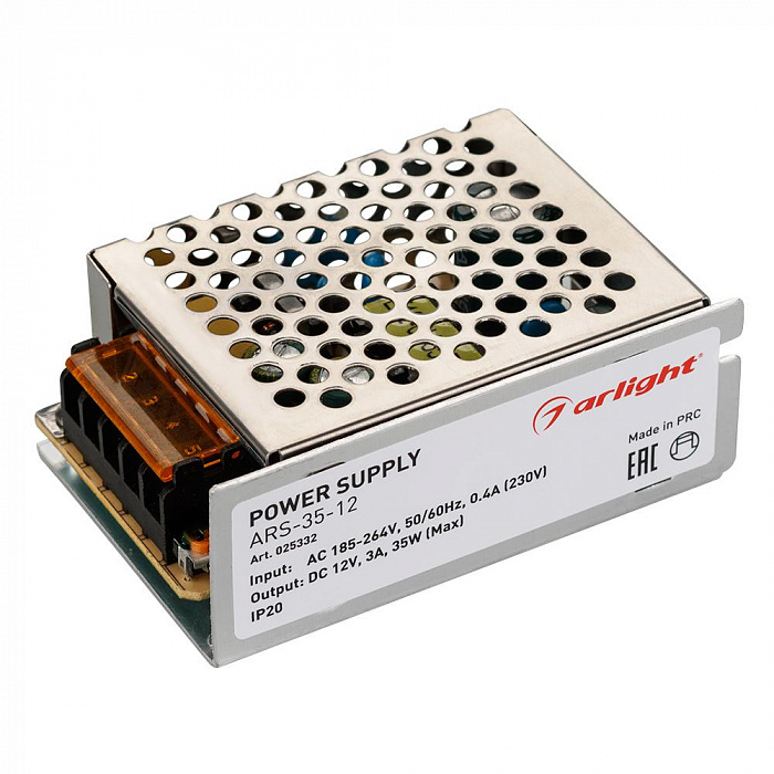 картинка Блок питания ARS-35-12 (12V, 3A, 35W)