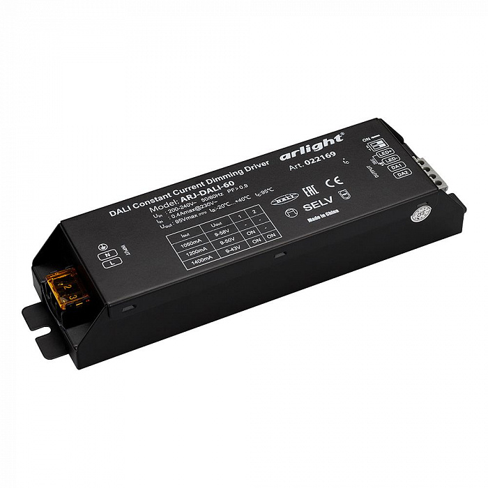 картинка Блок питания ARJ-DALI-60 (60W, 1050/1200/1400mA, DALI, PFC)
